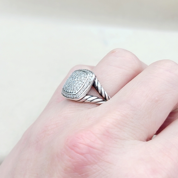 David Yurman Albion® RingSterling Silver with Pavé Diamonds, 11mm - Picture 12 of 13